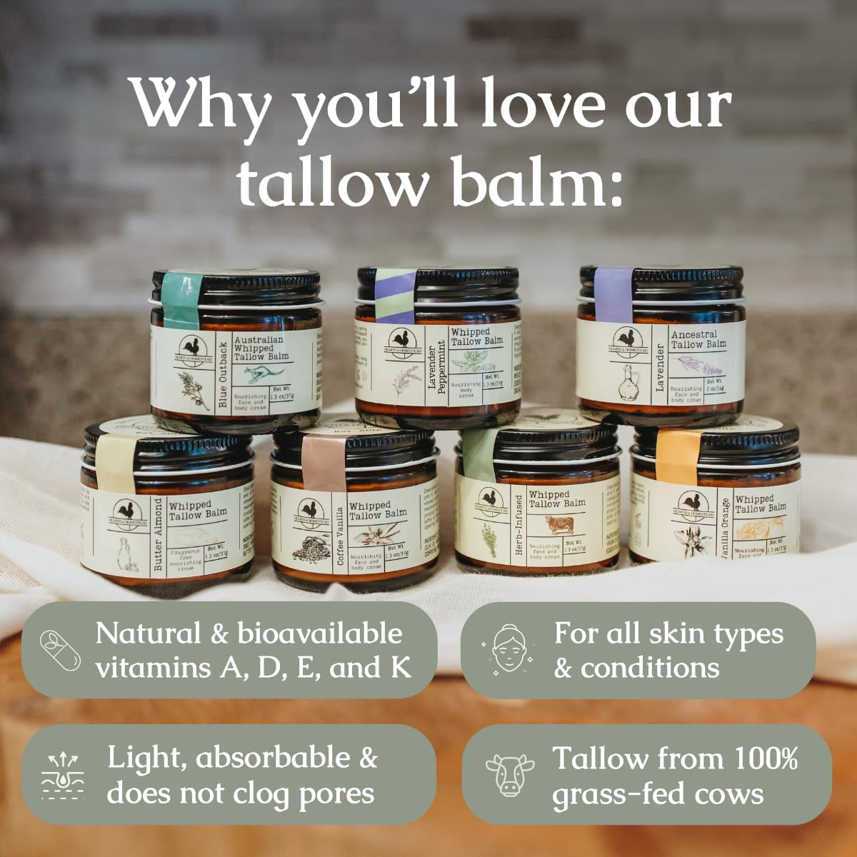 Natural Australian Tallow Skin Balm with Emu Oil
