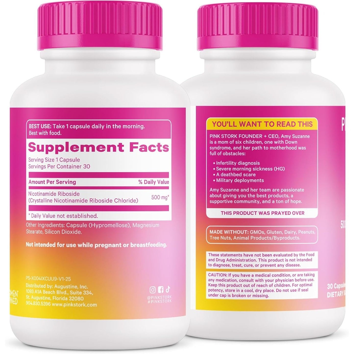 Natural Energy Supplement for Women 500mg NAD+ Capsules