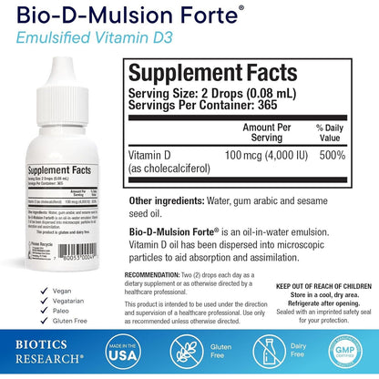 Strong Vitamin D Liquid Supplement for Bones & Immune
