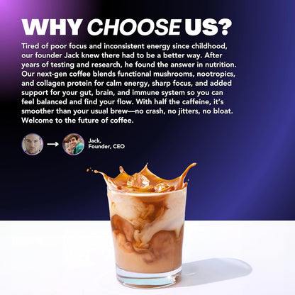 Daily Boost Coffee - 30 Servings | Coffee with Protein, Mushrooms & Collagen