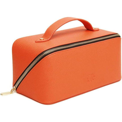 Premium Vegan Travel Makeup Bag - Orange & Black