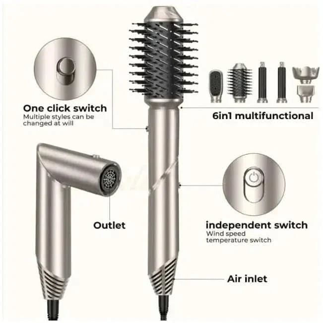 Portable 6-in-1 Multi-Function Hair Dryer