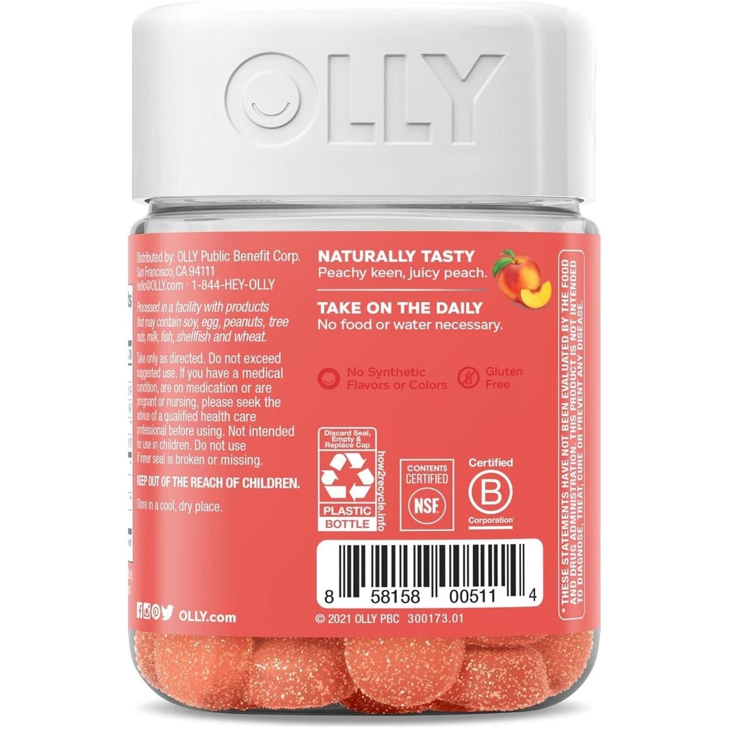 Probiotic Gummies for Digestive Health, 30 Day Peach Supply