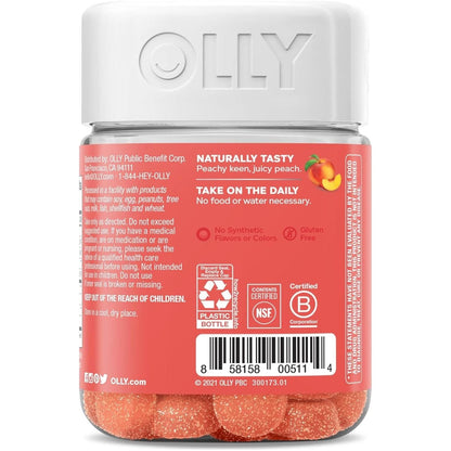 Probiotic Gummies for Digestive Health, 30 Day Peach Supply