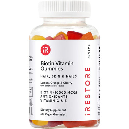 Natural Hair Skin Nail Vitamin Gummies with Biotin - Mycosmeticslondon