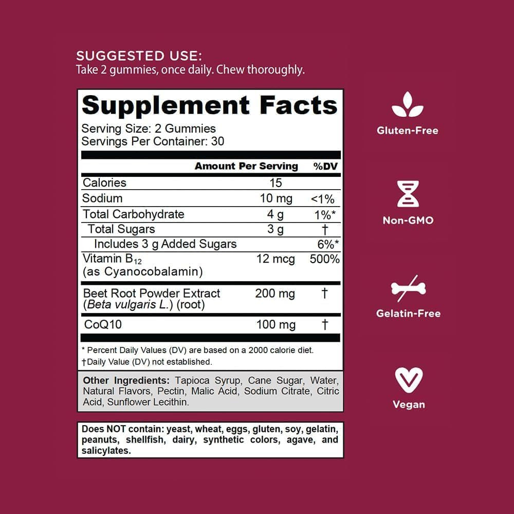 Vitality Beetroot Energy Gummies