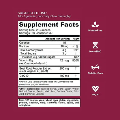 Vitality Beetroot Energy Gummies