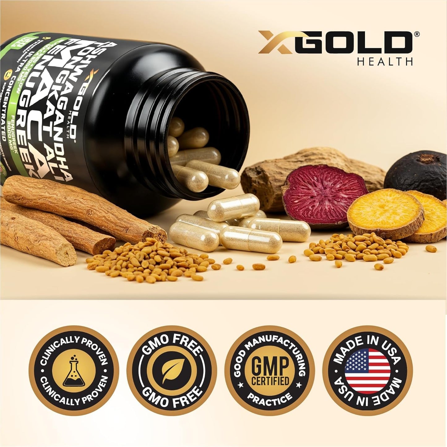 Natural Energy Booster Supplement for Men - 120 Capsules