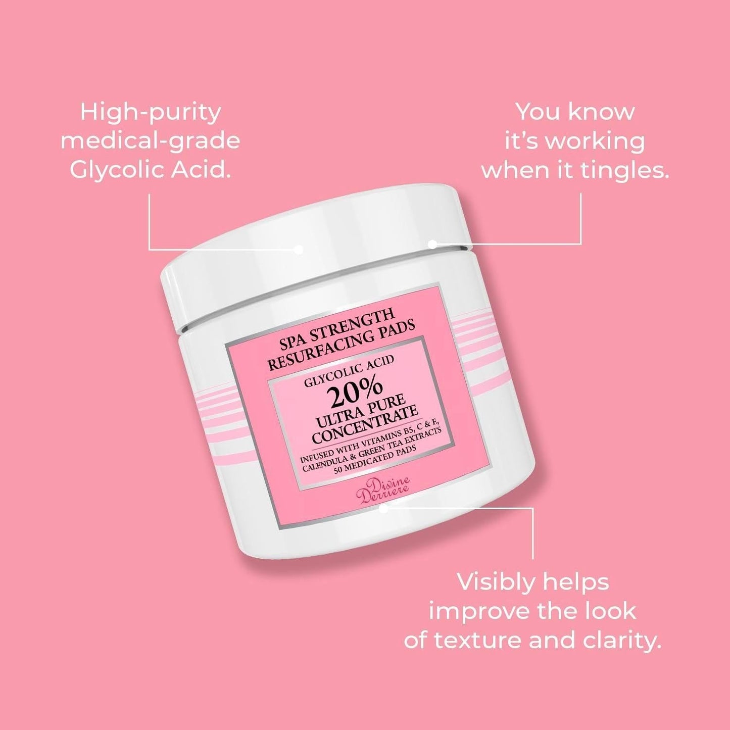 Gentle Skin Exfoliating Pads with Glycolic Acid