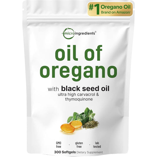 Natural Oregano Oil Softgels with Black Seed Oil Booster - Mycosmeticslondon