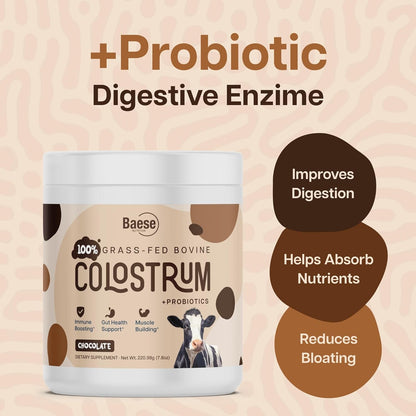 Natural Grass Fed Colostrum Powder with Probiotics Chocolate