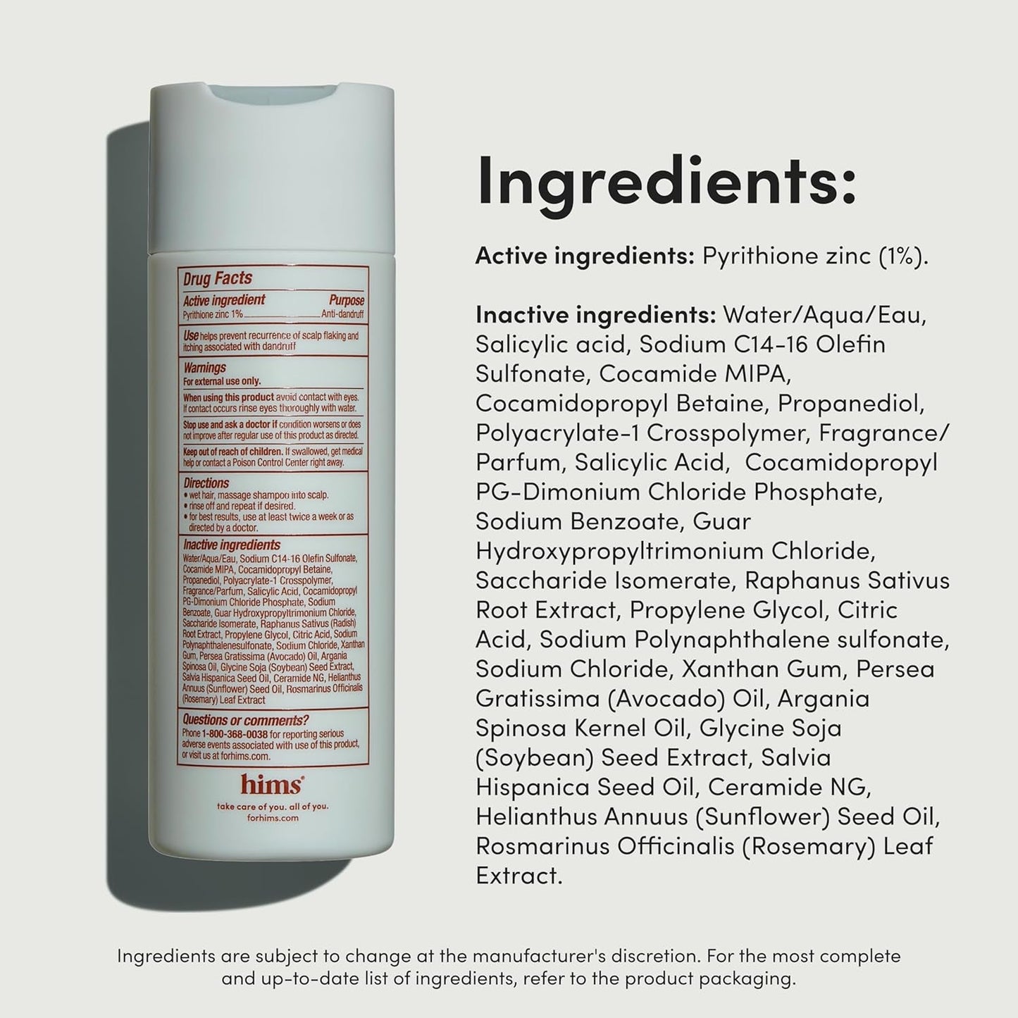 Gentle Dandruff Control Shampoo with Zinc & Argan Oil