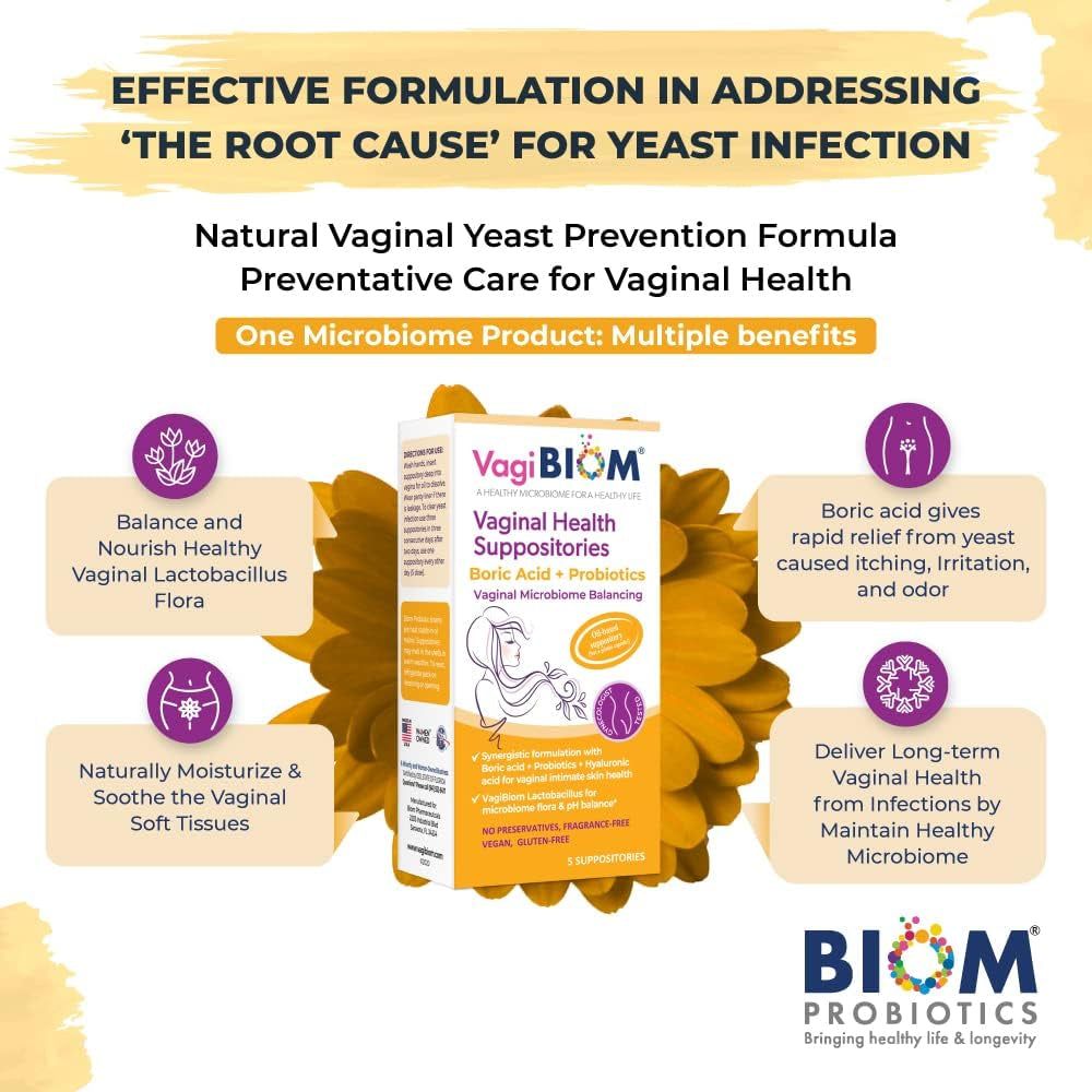 Natural Vaginal Health Suppositories with Probiotics