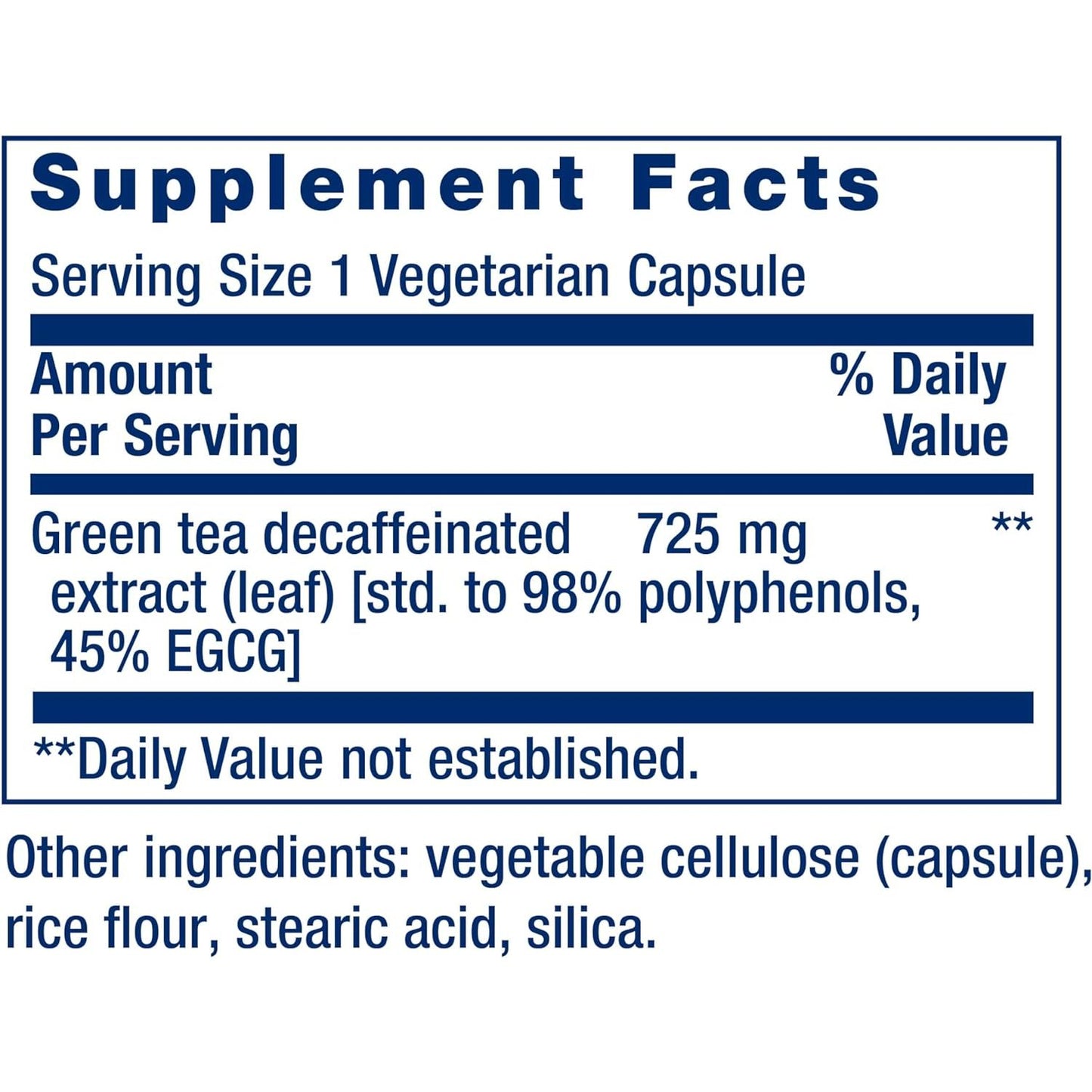 Powerful Decaf Green Tea Supplement - 100 Capsules