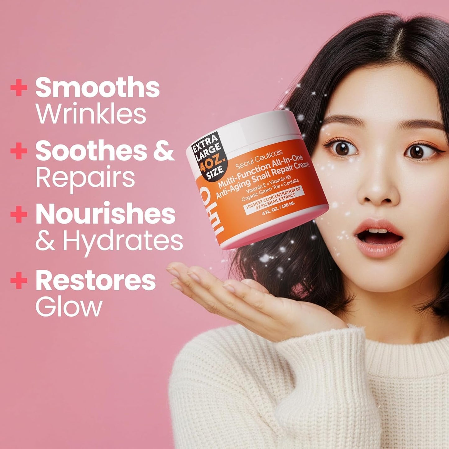 Natural Snail Moisturizing Cream 120ml Healthy Skin