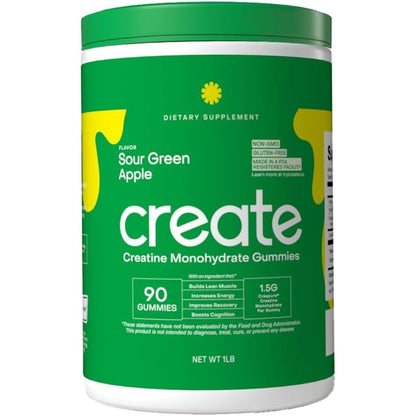 Strong Creatine Gummies - Green Apple, 90 Count - Mycosmeticslondon