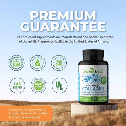 Premium Collagen Supplement - 120 Capsules with Vitamin C