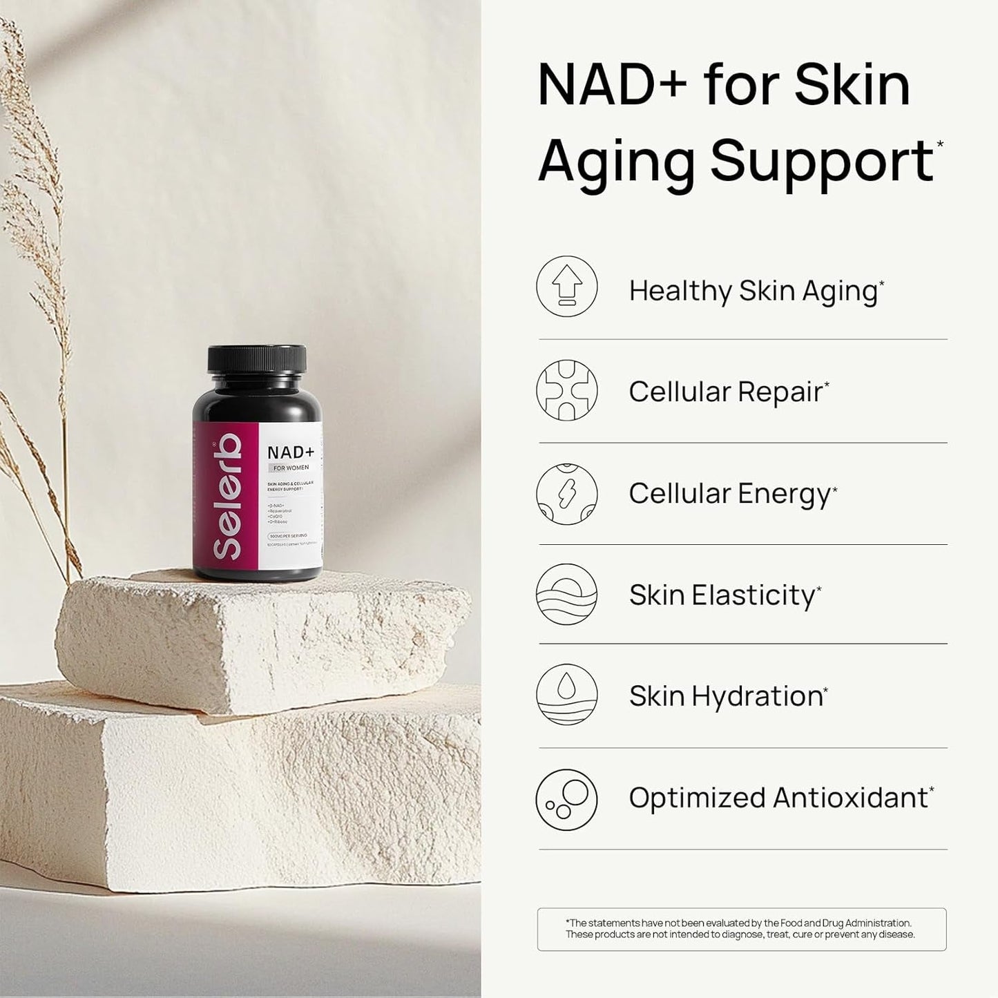 Premium NAD+ Supplement for Women - Anti Aging Capsules