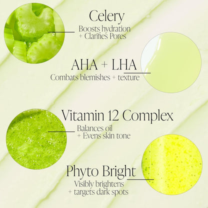 Natural Celery Face Serum - Gentle Daily Exfoliant