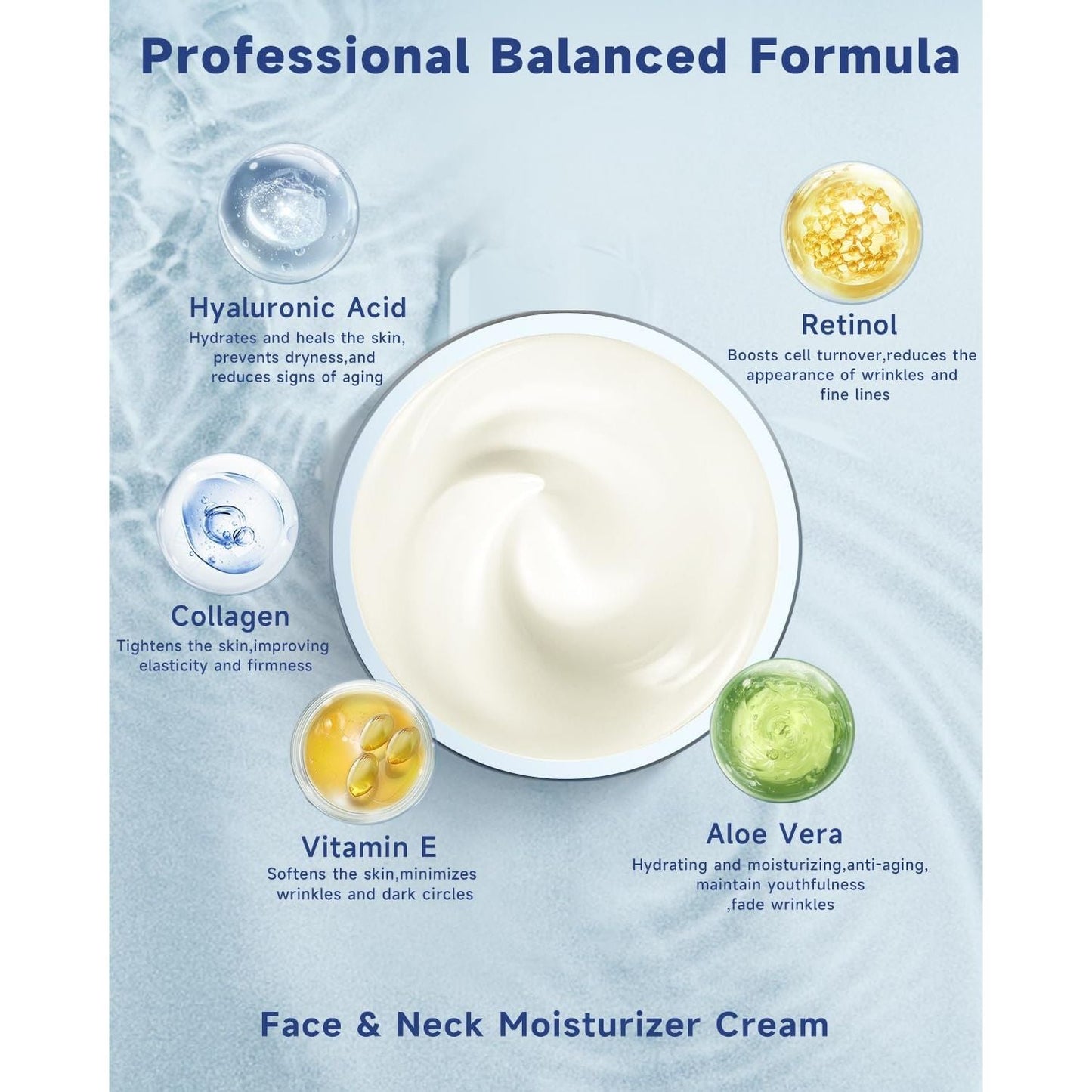 Anti Aging Moisturizing Face Cream with Retinol & Hyaluronic Acid