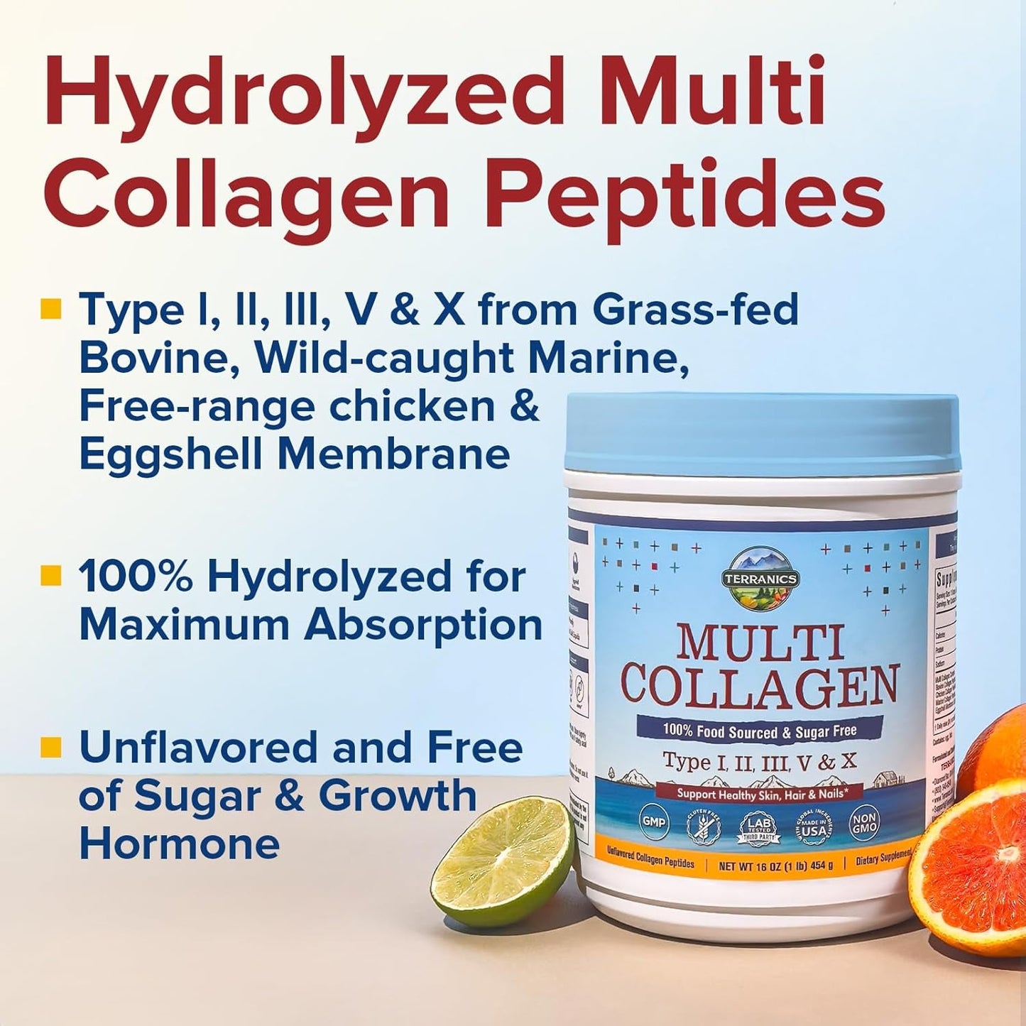 Premium Collagen Powder 454g - Skin Hair Joint Supplement