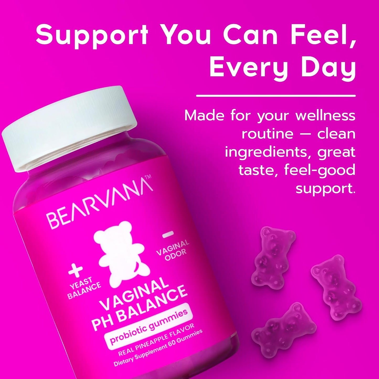 Natural Probiotic Gummies for Women's Health, 60 Count