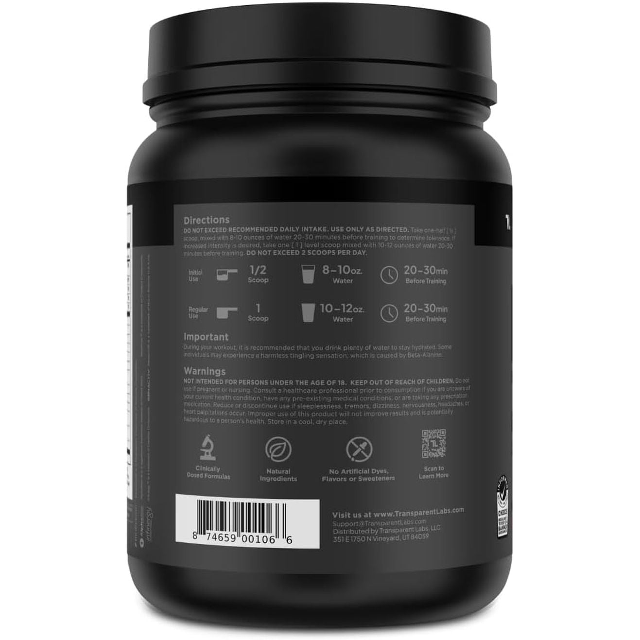 Powerful Black Pre Workout Supplement 30 Servings