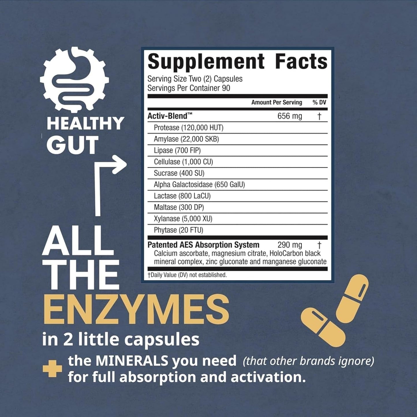 Natural Digestive Enzyme Supplement - 180 Capsules