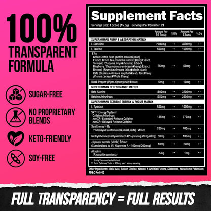 Ultimate Power Pre-Workout Booster with Energy & Pump