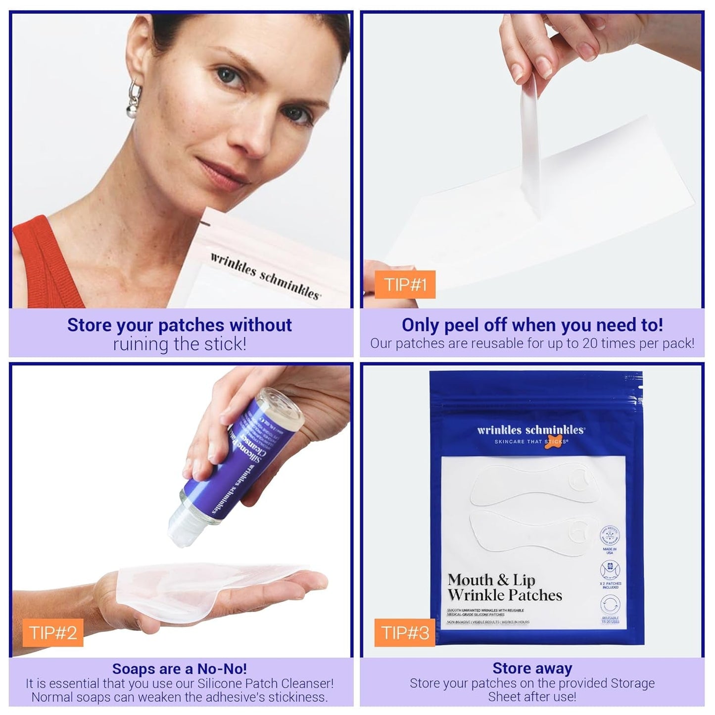 Anti Aging Lip Wrinkle Patches - Reusable Silicone Smoothers