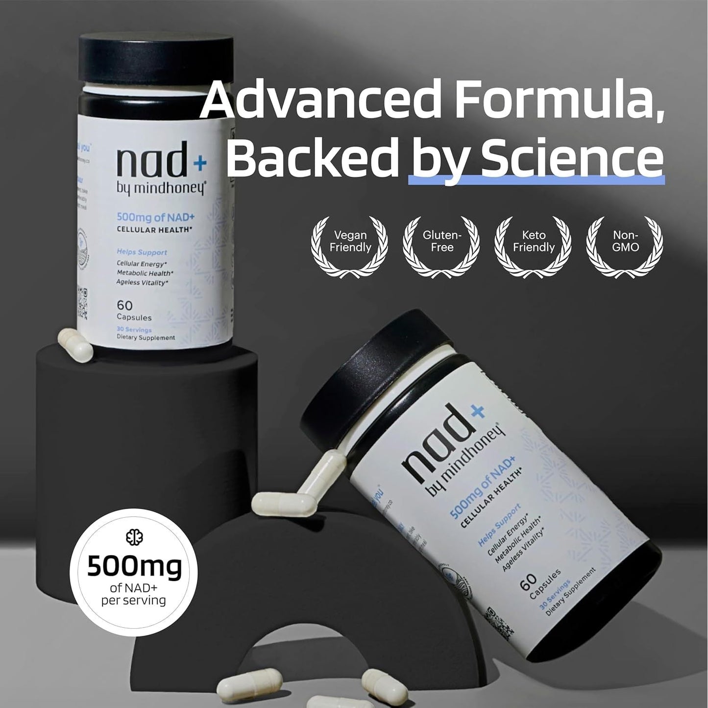 Brain Boost NAD Plus 60 Capsules - Energy Focus Supplement
