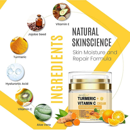 Natural Turmeric Face Cream with Vitamin C Moisturizer