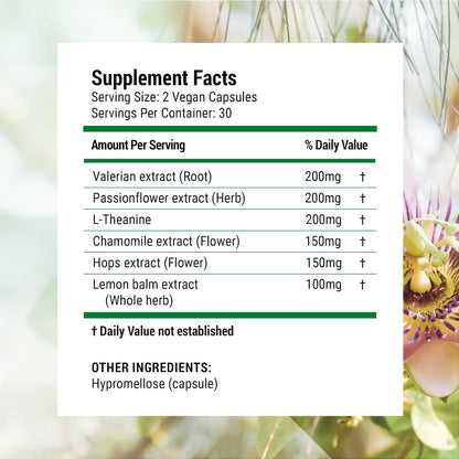 Calming Night Time Sleep Aid - 60 Herbal Capsules