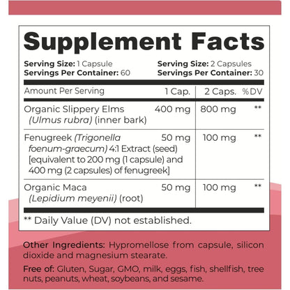 Natural Vaginal Dryness Relief Supplement - 60 Capsules
