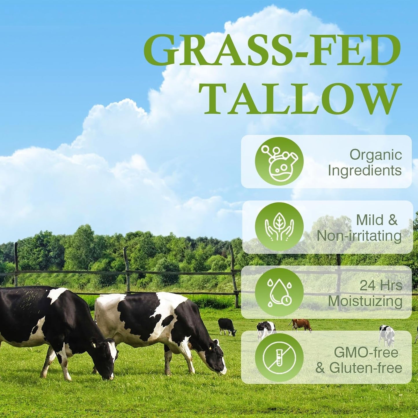 Natural Beef Tallow Moisturizer for Dry Skin