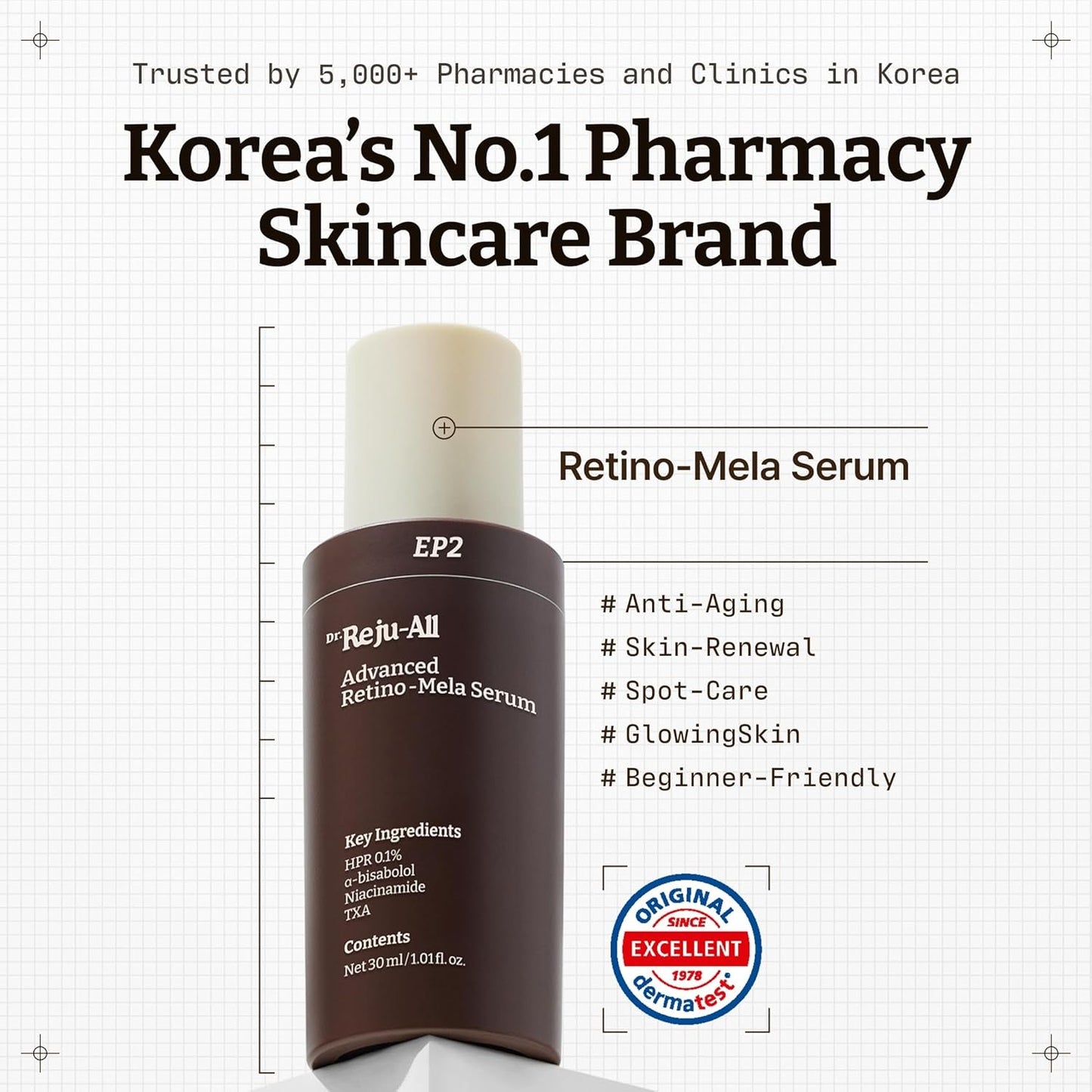 Anti Aging Retinol Face Serum 30ml - Smooth Bright Skin