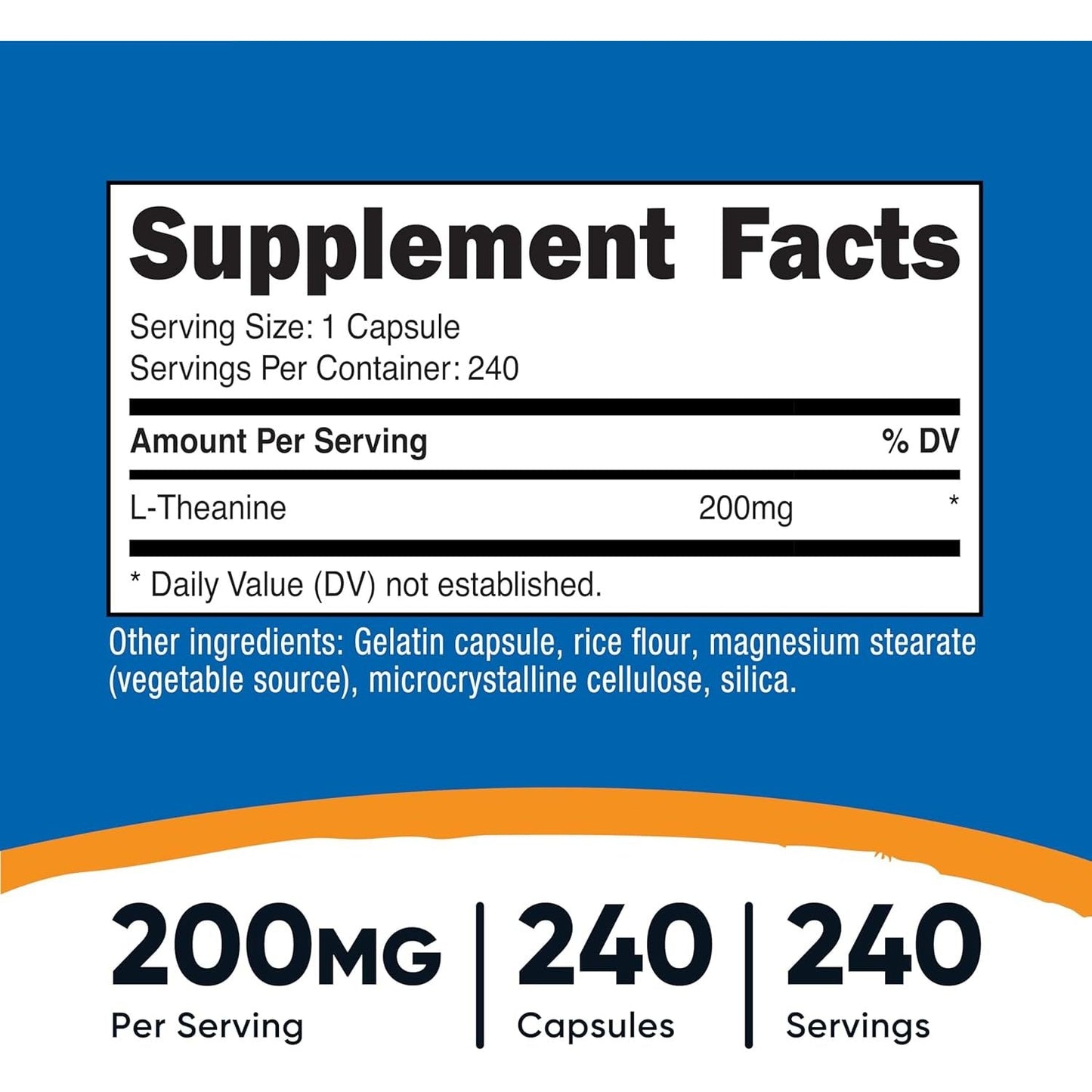 Premium L-Theanine 200mg Capsules for Calm Support