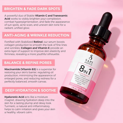 Advanced 8 in 1 Face Serum 30ml - Brightening Moisturizer