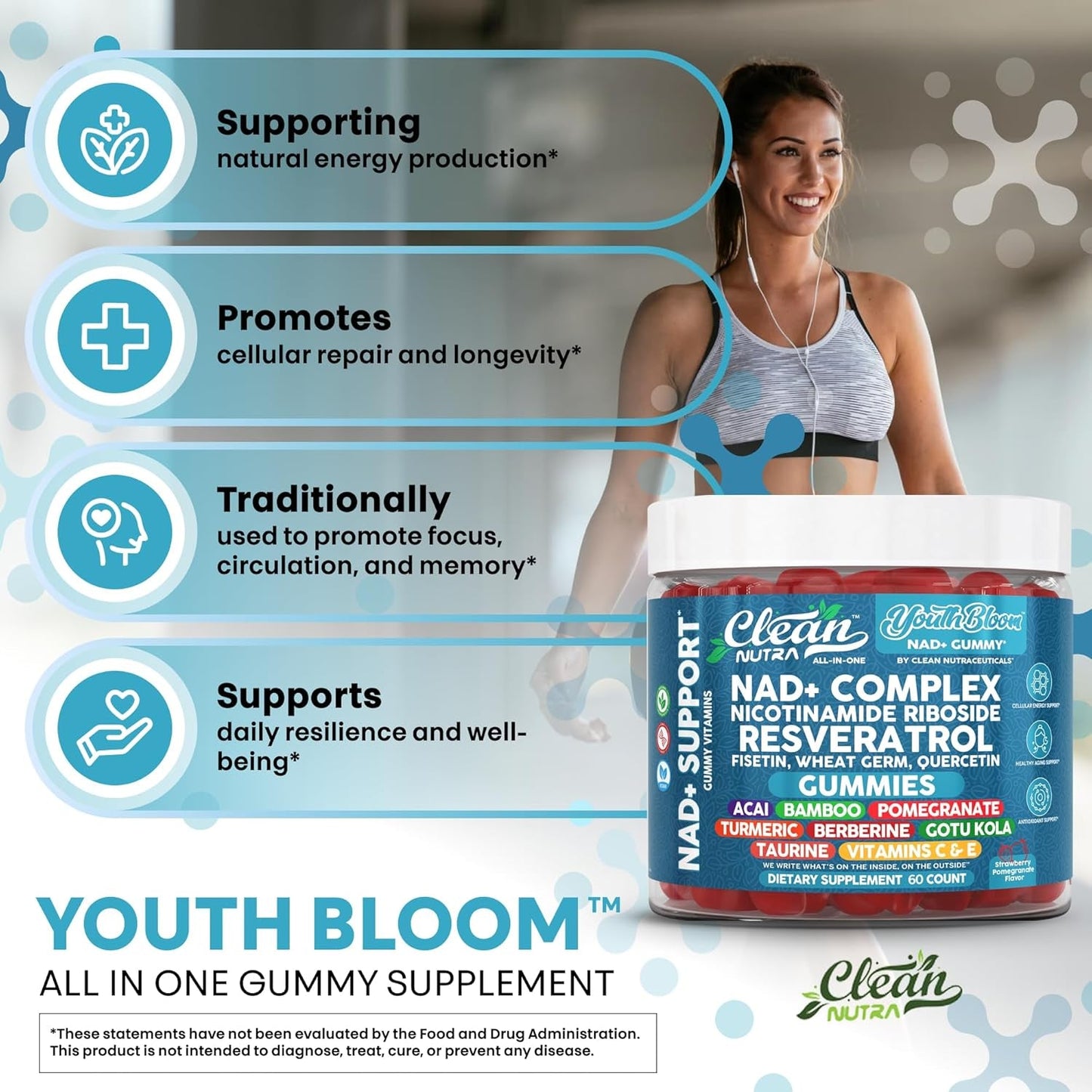Natural Energy Boost NAD+ Gummies 60 Count