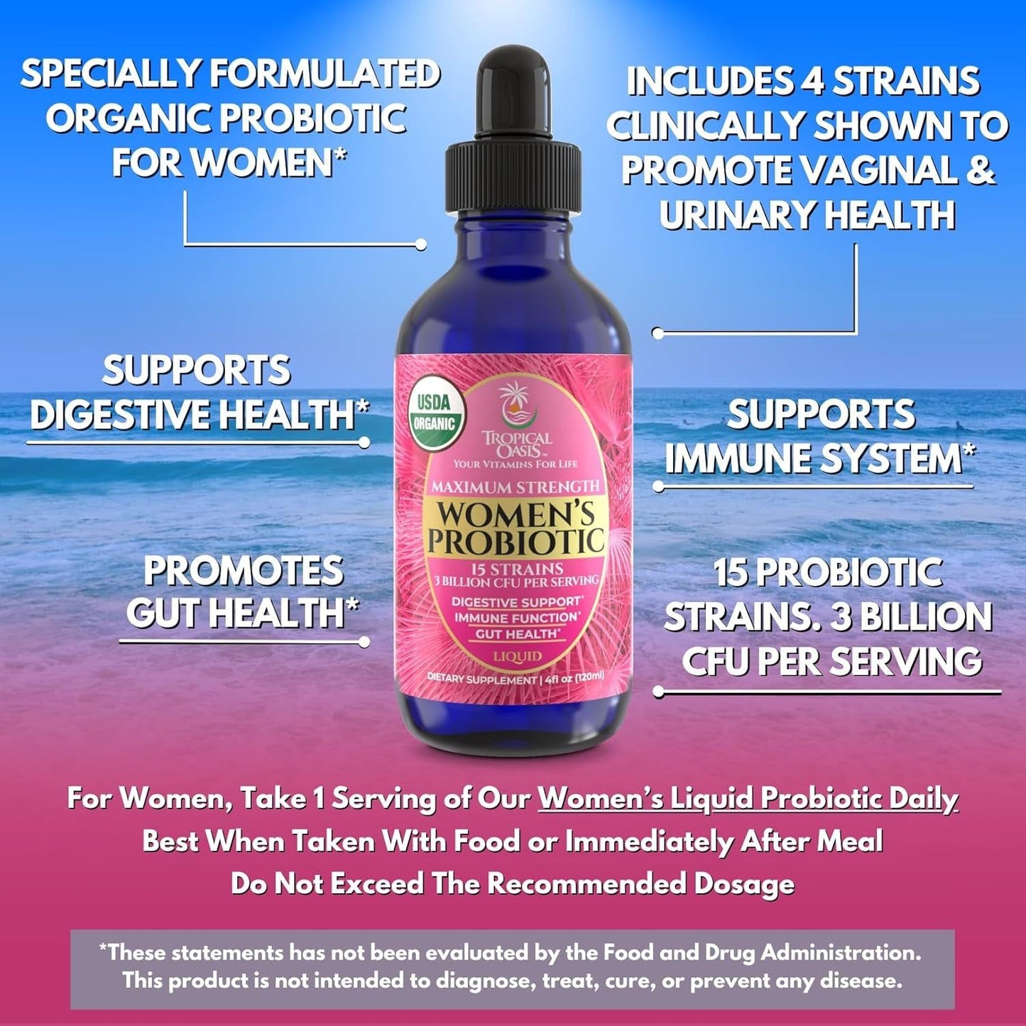 Natural Probiotic Supplement for Women - 120ml
