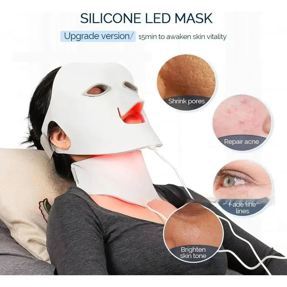 Colorful LED Facial Mask for Glowing Skin Care