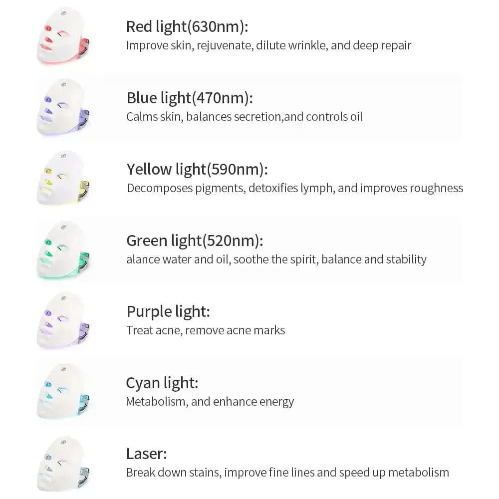 Colorful LED Face Mask for Radiant Skin Glow