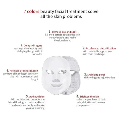 Colorful LED Face Mask - Anti Aging Skin Rejuvenation Therapy