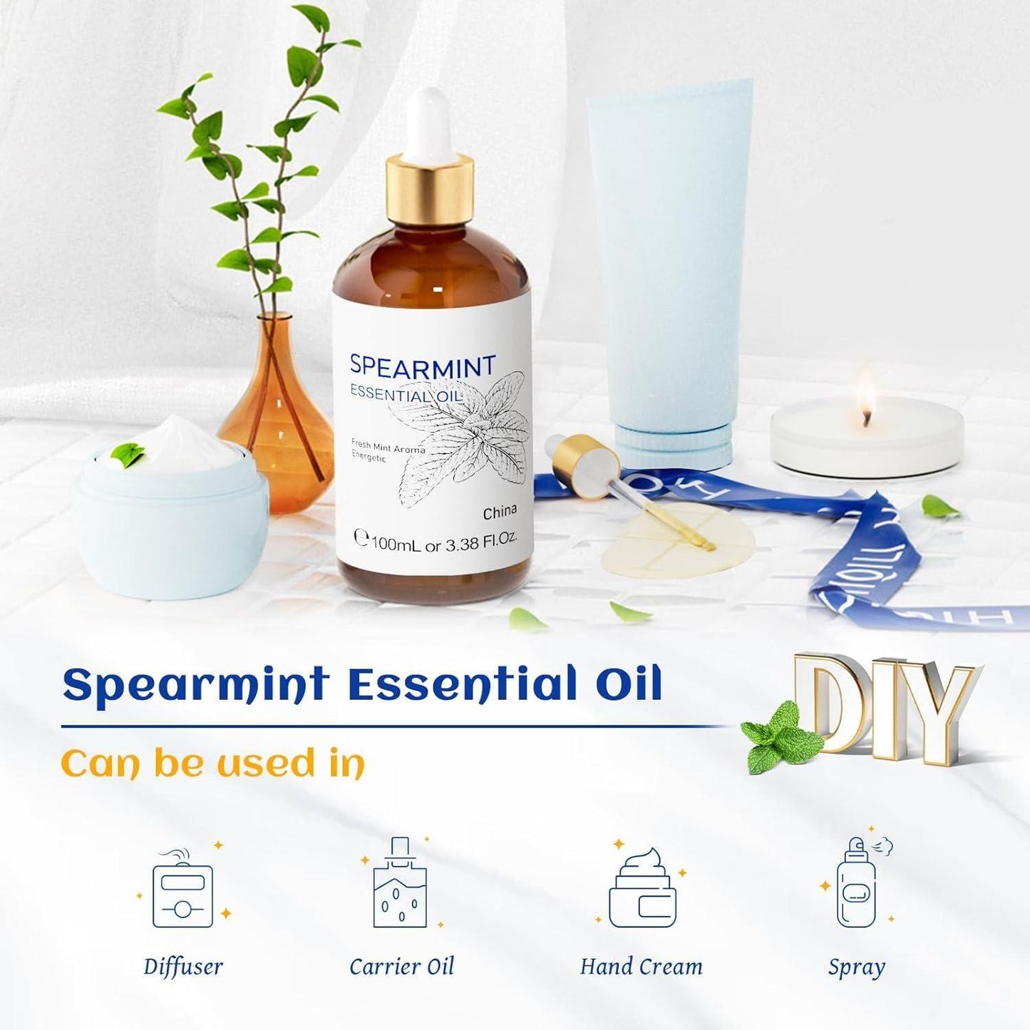 Natural Spearmint Oil 10ml for Skin and Relaxation