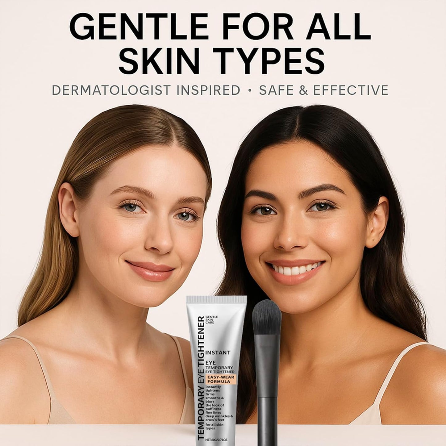 Instant Eye Tightener Cream – For Puffiness, Fine Lines and Wrinkles, Easy-Wear Formula with Brush Free