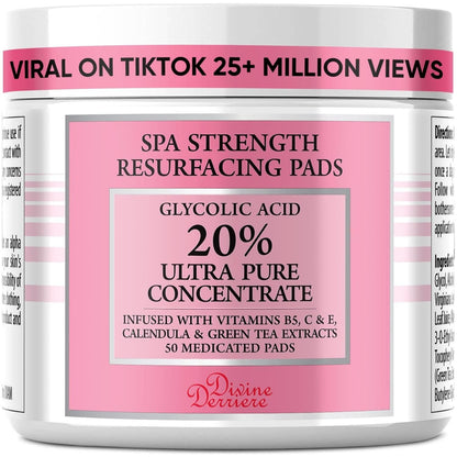 Gentle Skin Exfoliating Pads with Glycolic Acid - Mycosmeticslondon