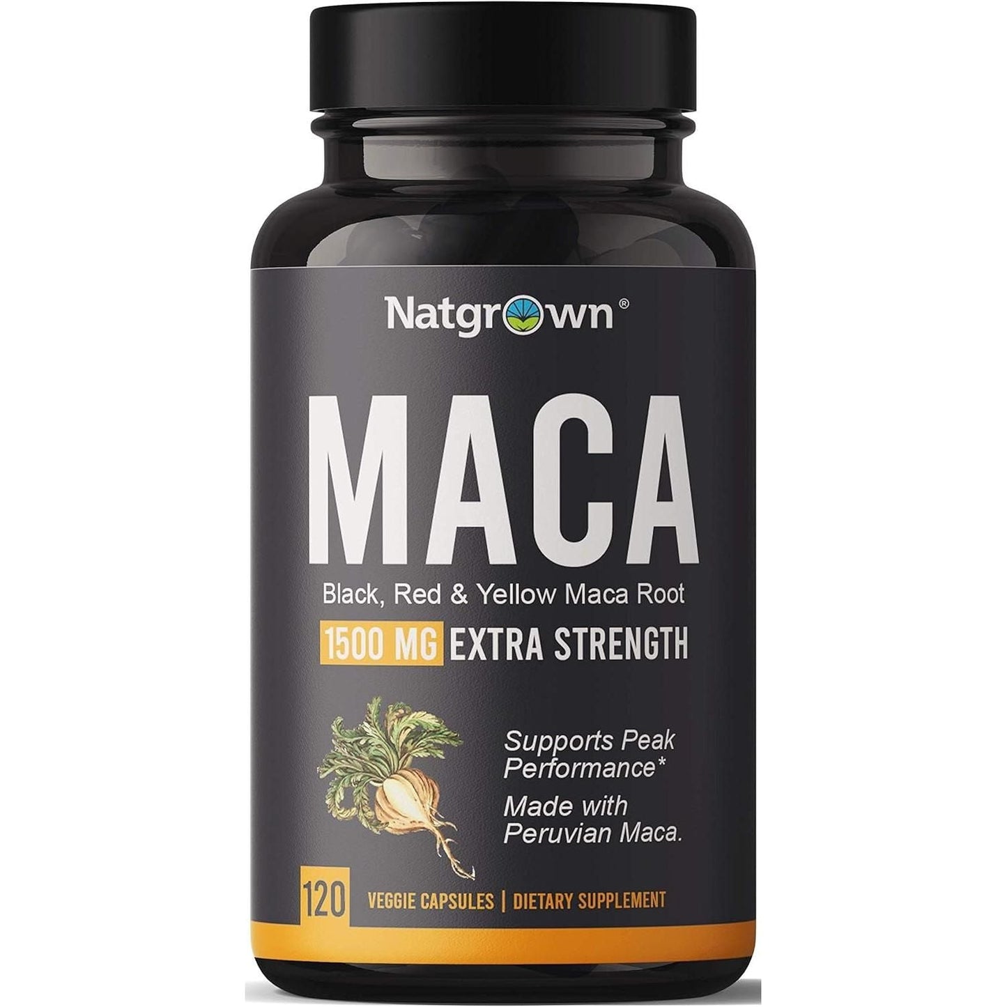 Pure Maca Root Supplement Capsules - 1500mg High Potency Energy Booster - Mycosmeticslondon