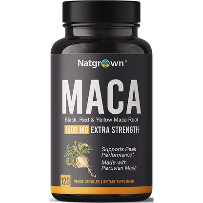 Pure Maca Root Supplement Capsules - 1500mg High Potency Energy Booster - Mycosmeticslondon