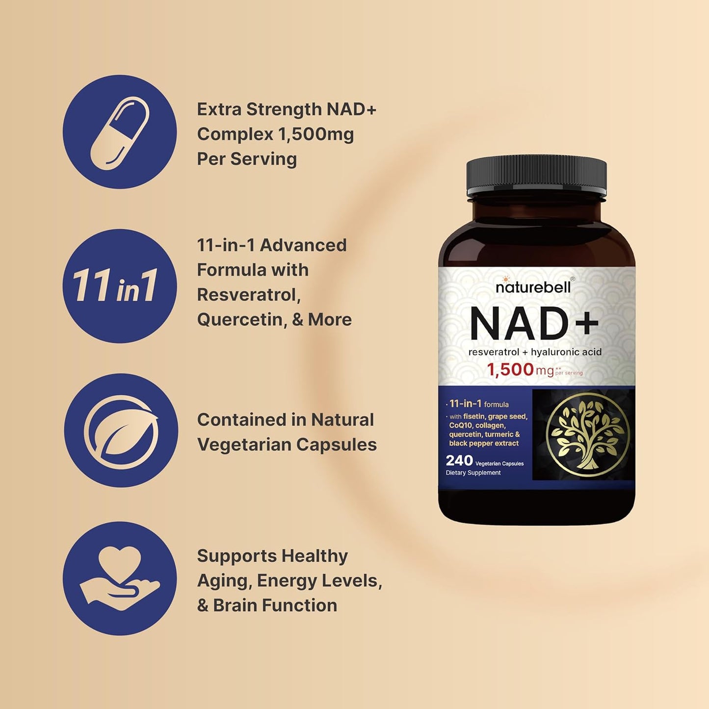 Anti Aging Supplement Capsules with Hyaluronic Acid & Resveratrol