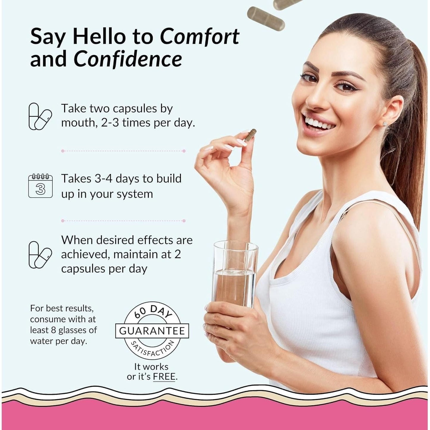 Natural Vaginal Moisture Supplement Capsules